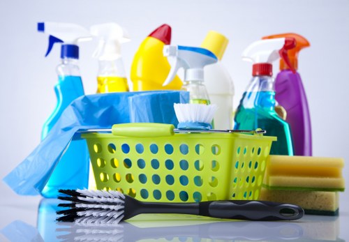 Cleaners sorting recyclables in Kennington with reusable packaging and waste separation