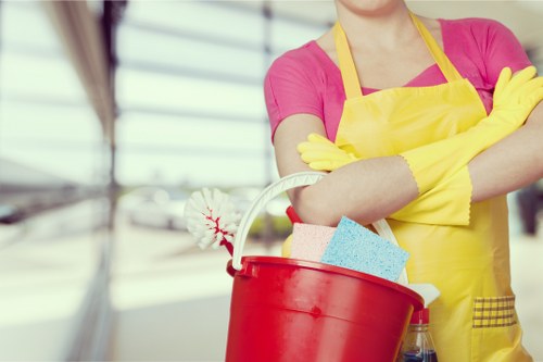 Office cleaners in Kennington maintaining a tidy workspace