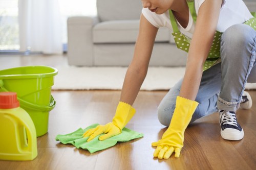 Deep cleaning tools and fresh surfaces in a Kennington property